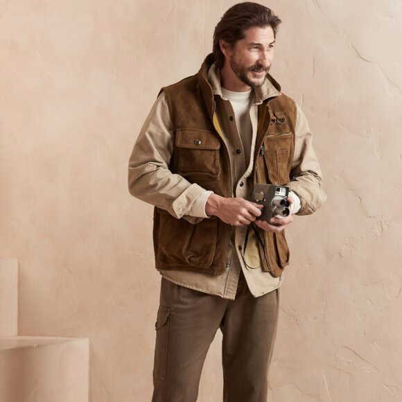 Brown Leather Explorer Vest - Picture 1 of 5